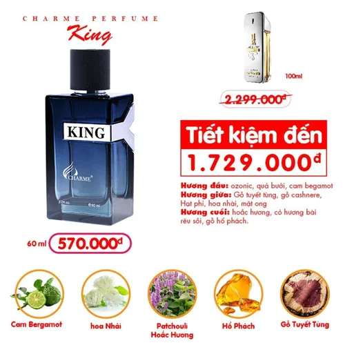 Nước hoa Nam Charme King 60ml