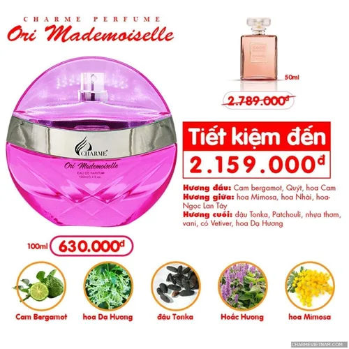 Nước hoa Nữ Charme Ori Mademoiselle 100ml
