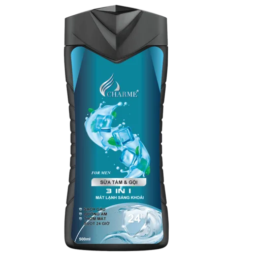 Sữa tắm và gội TOÀN THÂN 3in1 Charme For Men (Xanh))