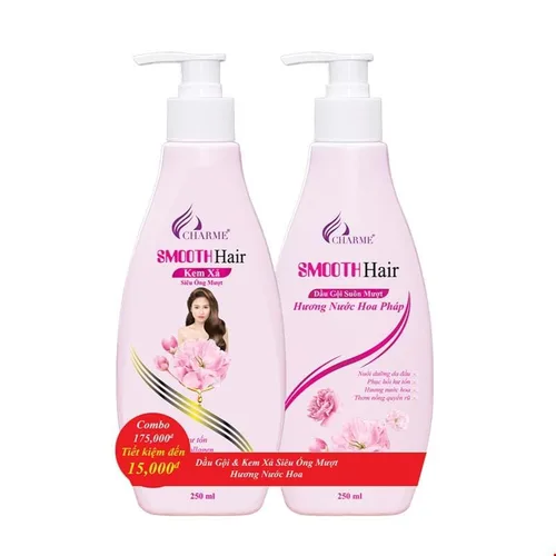 COMBO Dầu gội - Kem xả SMOOTH HAIR Siêu Óng Mượt 250ml)