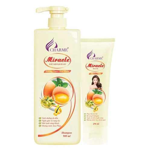 COMBO Dầu gội - Kem xả MIRACLE Trị Gàu 900ml)