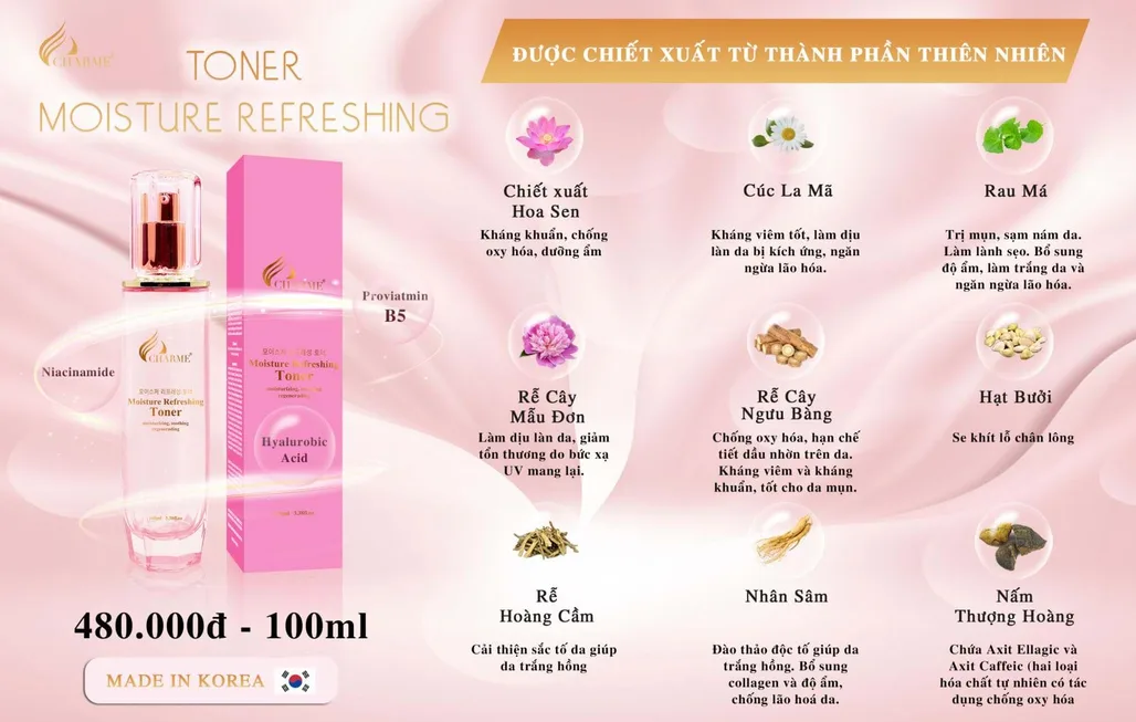 Moisture Refreshing Toner Nước cân bằng dưỡng da 2 in 1