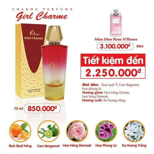 Nước hoa Nữ Charme Girl Charme 75ml