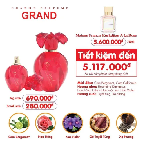 Nước Hoa Nữ Charme Grand 100ml