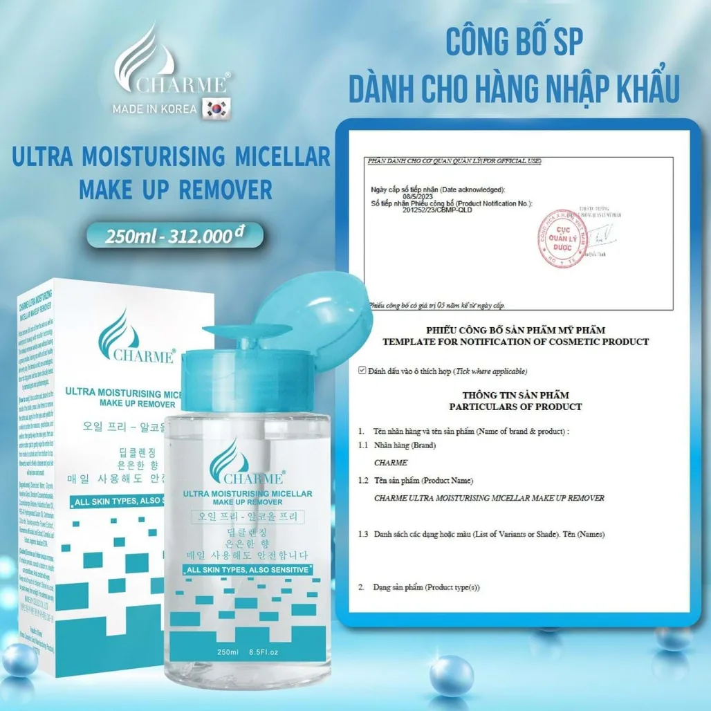 Sức Hút Của Tẩy Trang Charme Ultra Moisturising Micellar Make Up Remover