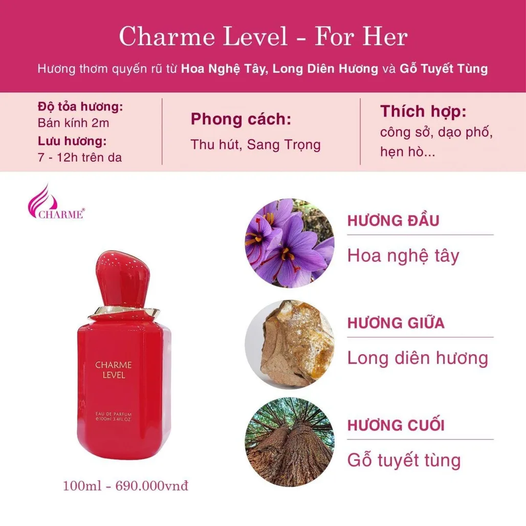 Những Chai Nước Hoa Charme Có Mùi Long Diên Hương Quý Giá