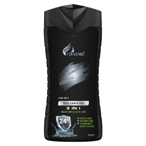 Sữa tắm và gội TOÀN THÂN 3in1 Charme For Men (Đen))