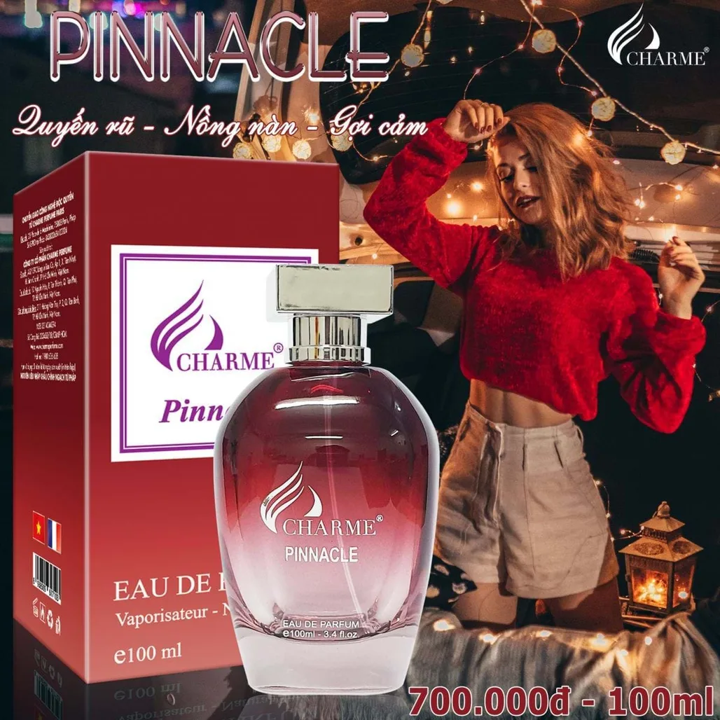 𝐂𝐡𝐚𝐫𝐦𝐞 𝐏𝐢𝐧𝐧𝐚𝐜𝐥𝐞 thăng hoa xúc cảm đẹp trên da phái nữ nhờ các nốt hương hoa hồng, hoa nhài, hoa mẫu đơn