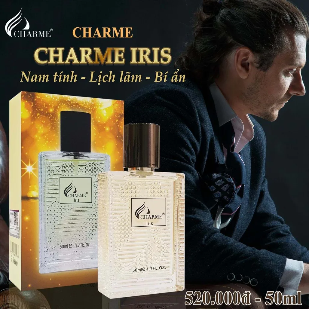 Charme Iris thuộc nhóm hương gỗ mang phong cách trẻ trung dành cho nam giới.
