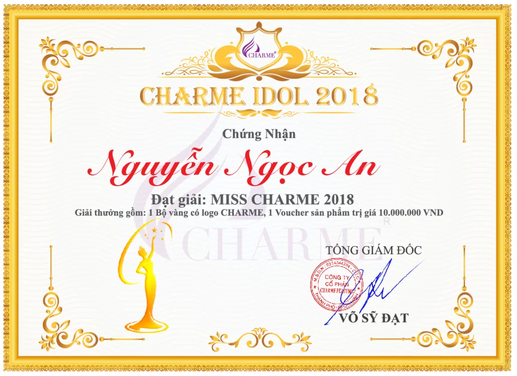 GIẢI MISS CHARME 2018