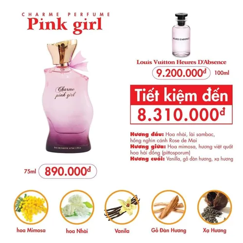 Nước hoa nữ Charme Pink Girl 75ml