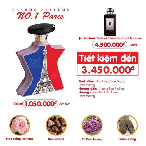 Nước Hoa Nữ Charme No.1 Paris 10ml